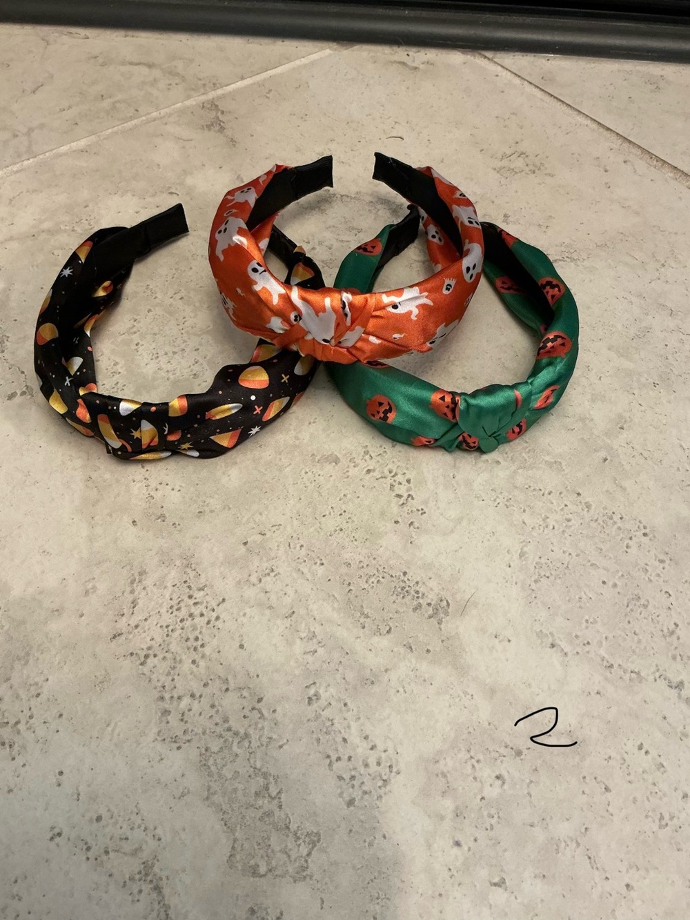 Festive Halloween Knot Headband Trio - Black, Orange & Green NWOT